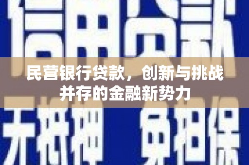 巩留民营银行贷款，创新与挑战并存的金融新势力