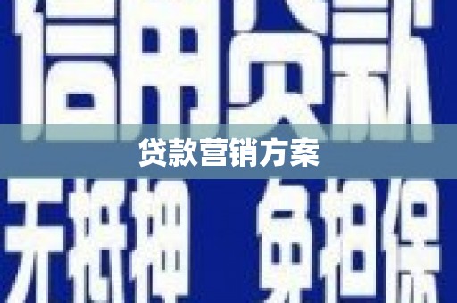 巩留贷款营销方案