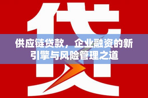 巩留供应链贷款，企业融资的新引擎与风险管理之道