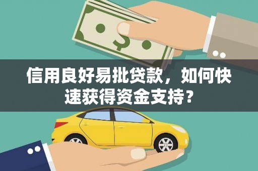 巩留信用良好易批贷款，如何快速获得资金支持？