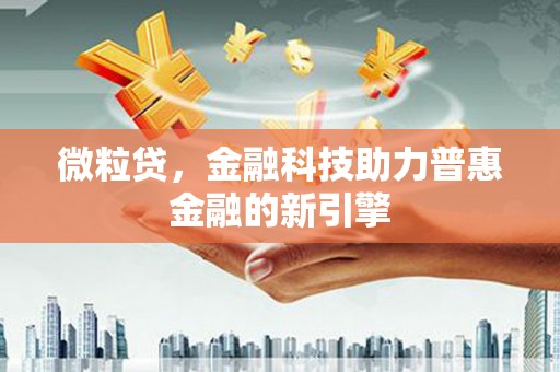 巩留微粒贷，金融科技助力普惠金融的新引擎