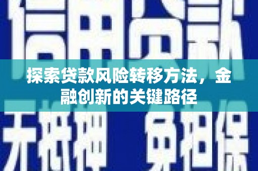 巩留探索贷款风险转移方法，金融创新的关键路径