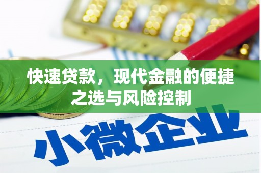 巩留快速贷款，现代金融的便捷之选与风险控制