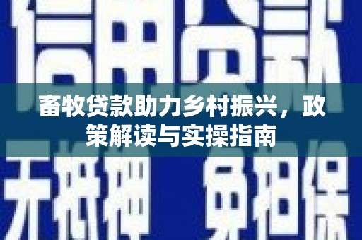 巩留畜牧贷款助力乡村振兴，政策解读与实操指南