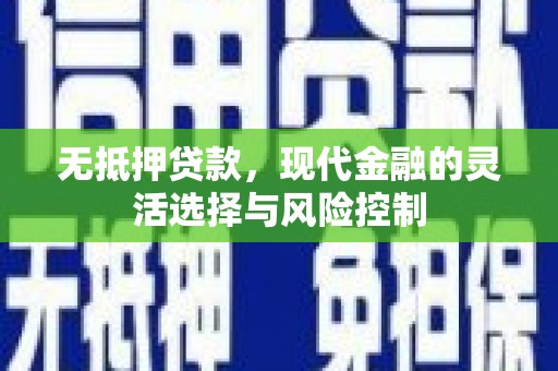 巩留无抵押贷款，现代金融的灵活选择与风险控制