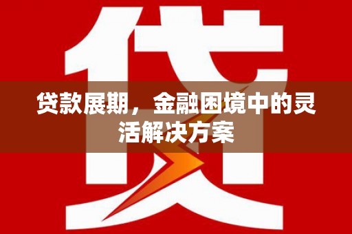 巩留贷款展期，金融困境中的灵活解决方案