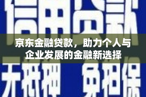 巩留京东金融贷款，助力个人与企业发展的金融新选择
