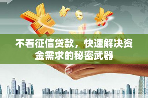 巩留不看征信贷款，快速解决资金需求的秘密武器
