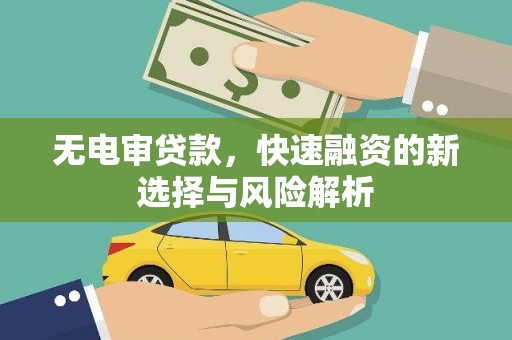 巩留无电审贷款，快速融资的新选择与风险解析