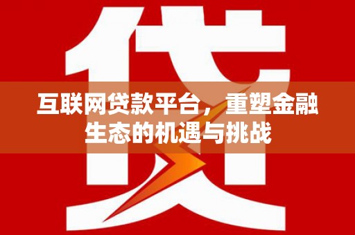 巩留互联网贷款平台，重塑金融生态的机遇与挑战