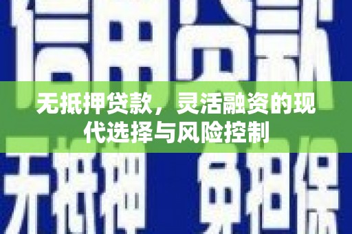 巩留无抵押贷款，灵活融资的现代选择与风险控制