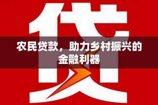 巩留农民贷款，助力乡村振兴的金融利器