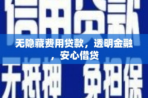 巩留无隐藏费用贷款，透明金融，安心借贷