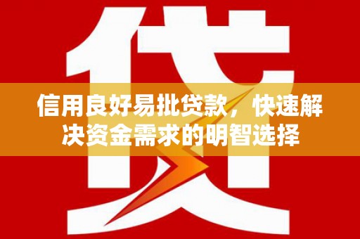 巩留信用良好易批贷款，快速解决资金需求的明智选择