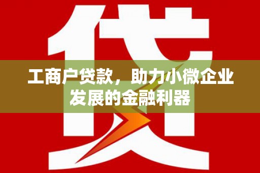 巩留工商户贷款，助力小微企业发展的金融利器