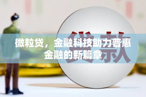 巩留微粒贷，金融科技助力普惠金融的新篇章